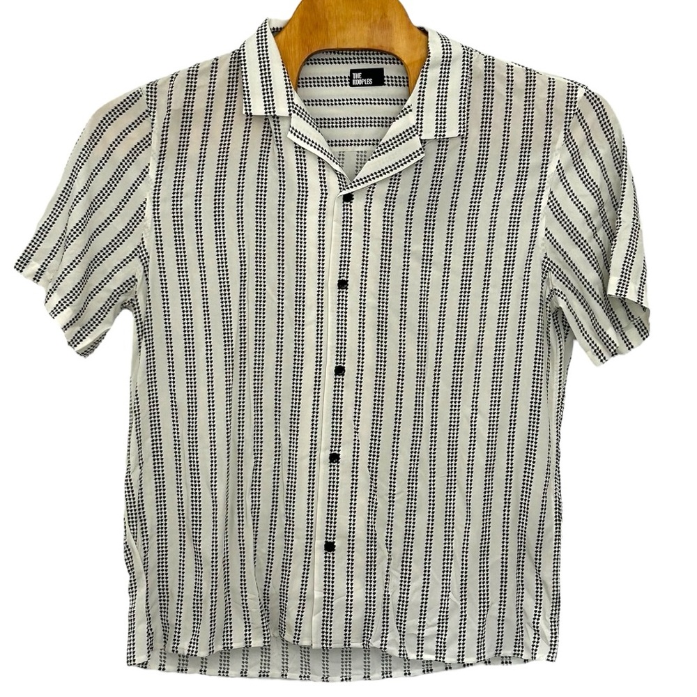 The Kooples NWT Men’s Rain Lines Short Sleeve Button Down Shirt  Sz‎ L